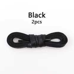 Premium Waterproof Waxed Leather Flat Shoelaces - Unisex Casual and Boot Styles (Multiple Lengths Available) - 180 cm (Black)