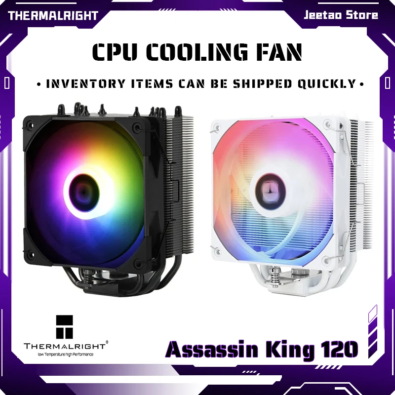 

Thermalright AK120 White ARGB CPU cooler PWM 5V ARGB CPU Fan 5 Heatpipe Tower heatsink For intel 115x 2011 2066 AMD AM4 AM5