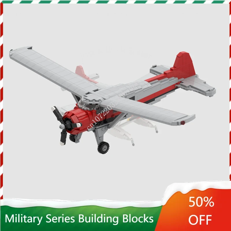 

700PCS MOC Military Weapons Fighter Plane DHC2 Beaver Landinggear Model Building Blocks Bricks DIY Assembly Toys Christmas Gifts