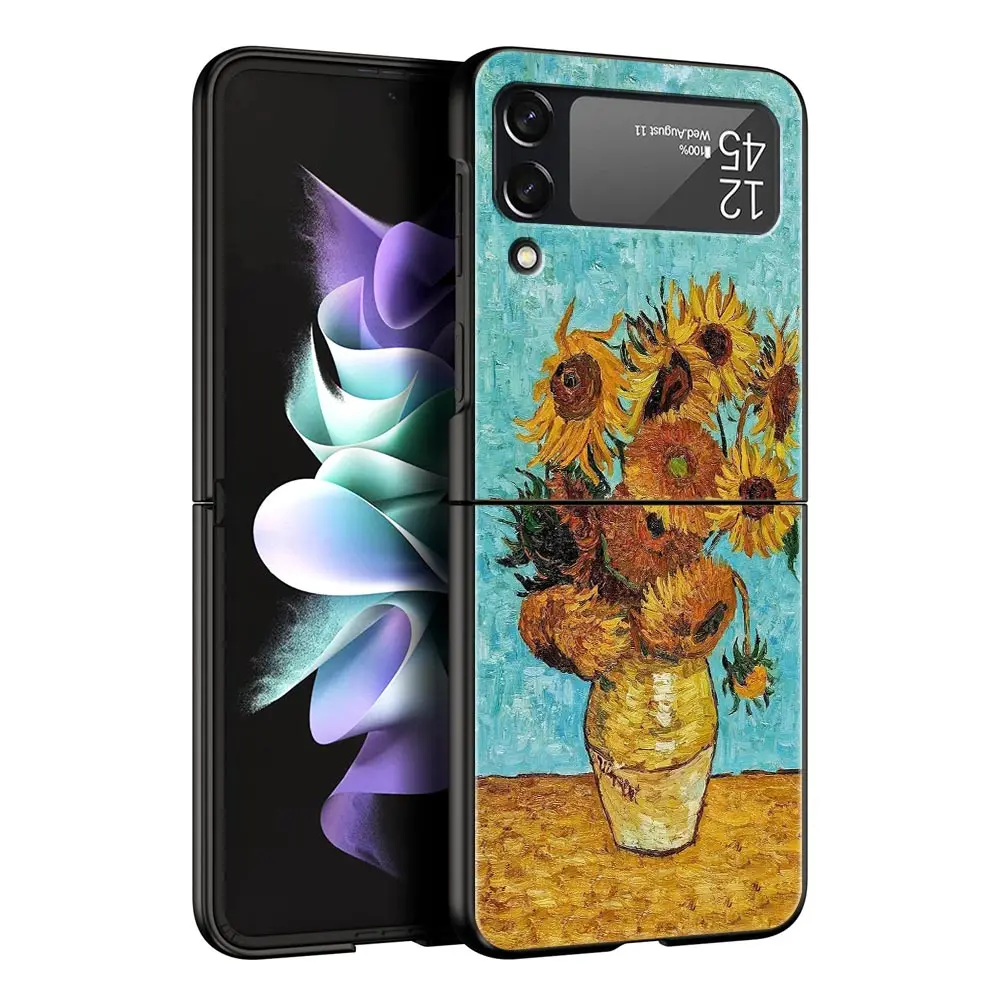 Van Gogh Sunflowers & Starry Night Folding Phone Hard Cover Case