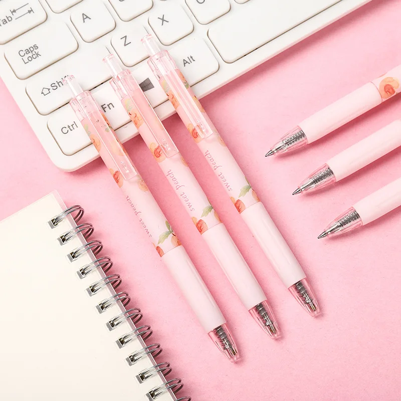 

Cute Pink Peach Carbon Pen Bullet Neutral Pen Student Office Supplies