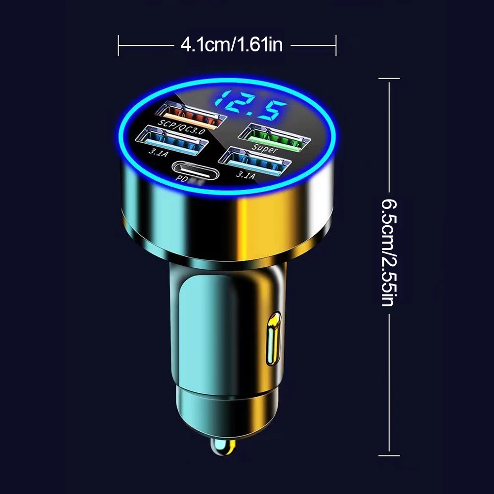5 Ports 150W Car Charger Fast Charging PD QC3.0 USB C Car Phone Charger Type C Adapter For iphone Samsung Huawei Xiaomi car charger phone charger adapter car phone charger