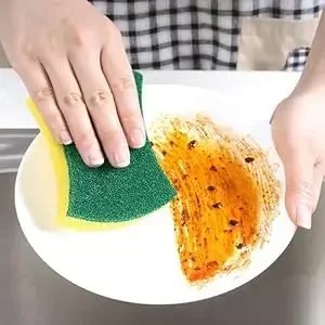 10/50pcs Kitchen Dishwashing Sponge Soft Absorbent Clean Rub Pot Rust Scouring Pad Removing Kits Household Cleaning Brush Sponge 2