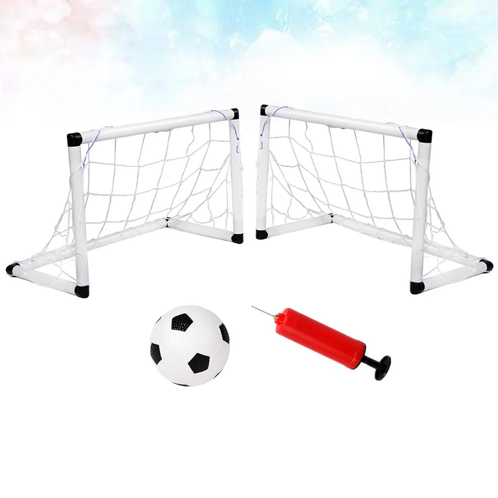 

1 Set Football Goal Portable Inflatable Football Training Set Outdoor Soccer Sports Toys White Black (2Pcs Football Doors, 1Pc