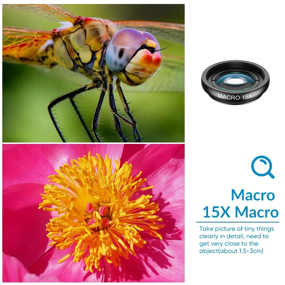 10 in 1 Mobile Phone Lens Kit 22X Telephoto Fisheye Lens Wide Angle Macro Lens+CPL Star Flow Filters APEXEL All Smartphones