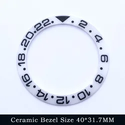 Elegant Sloping Blue - Green Luminous Ceramic Bezel Insert (19 white)