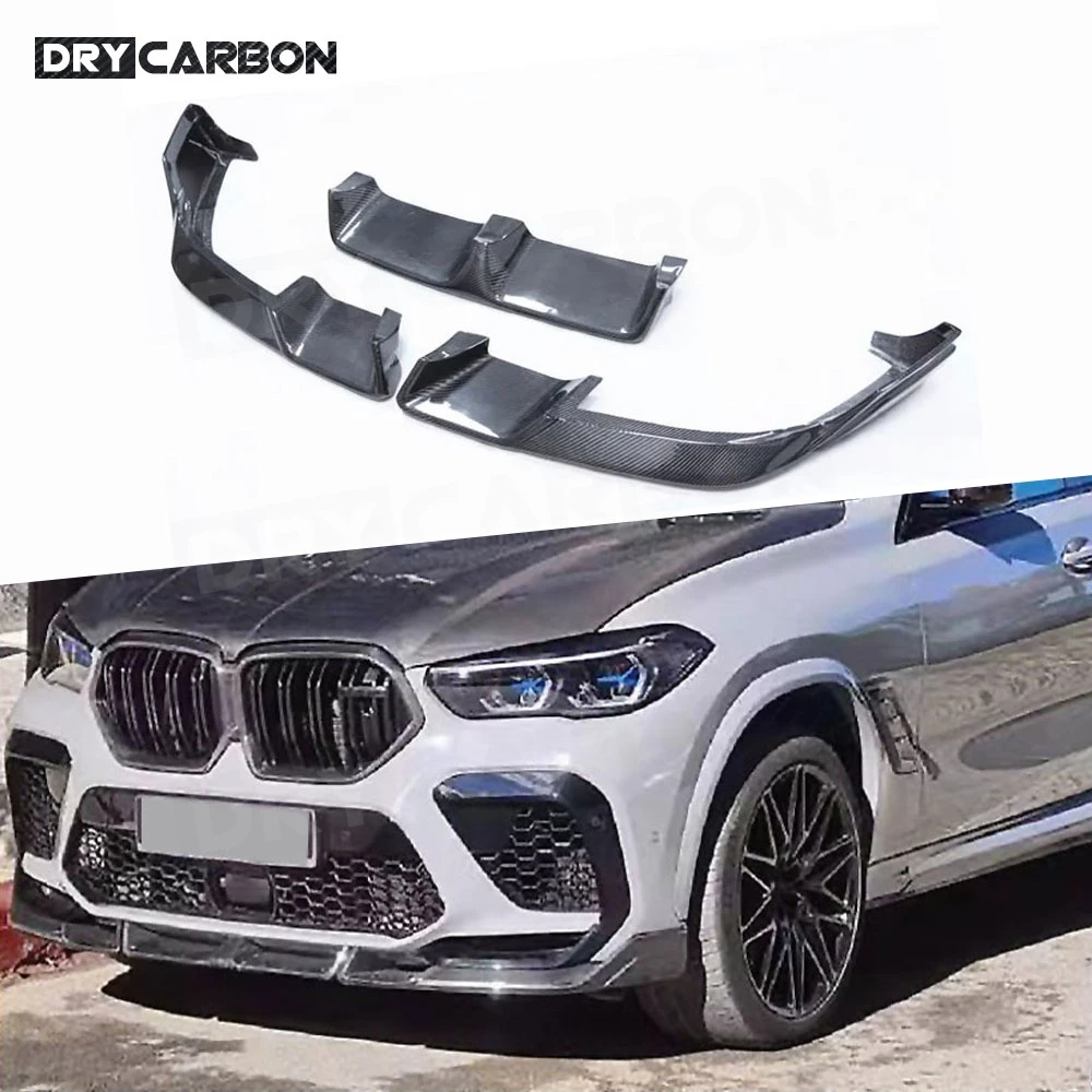 

Carbon Fiber Front Bumper Lip Spoiler Chin Car Body Kits Accessories for BMW F96 X6M 2019 2020 2021 2022