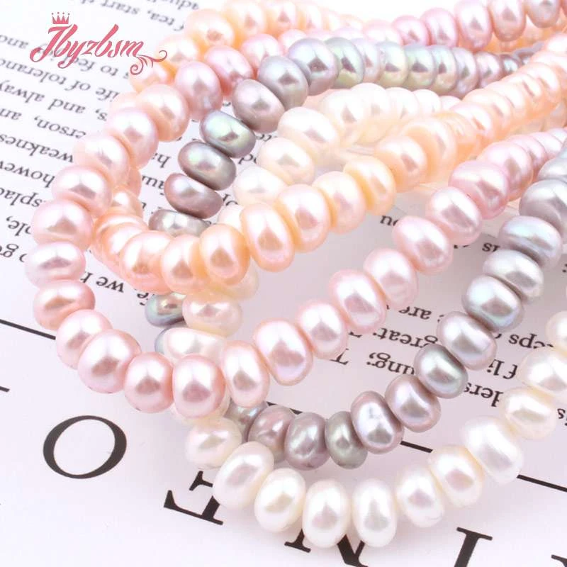 Natural AA Grade Freshwater Pearl 5x6mm Rondelle Beads Loose Stone Beads For Jewelry Making DIY Necklace Bracelet Strand 15