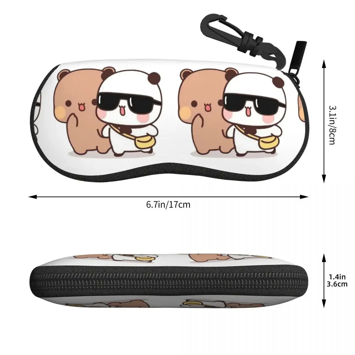 Peach And Goma Bubu Dudu Balloon Shell Glasses Case Portable Sunglasses Box Women Men Soft Eyeglass Bag Pouch