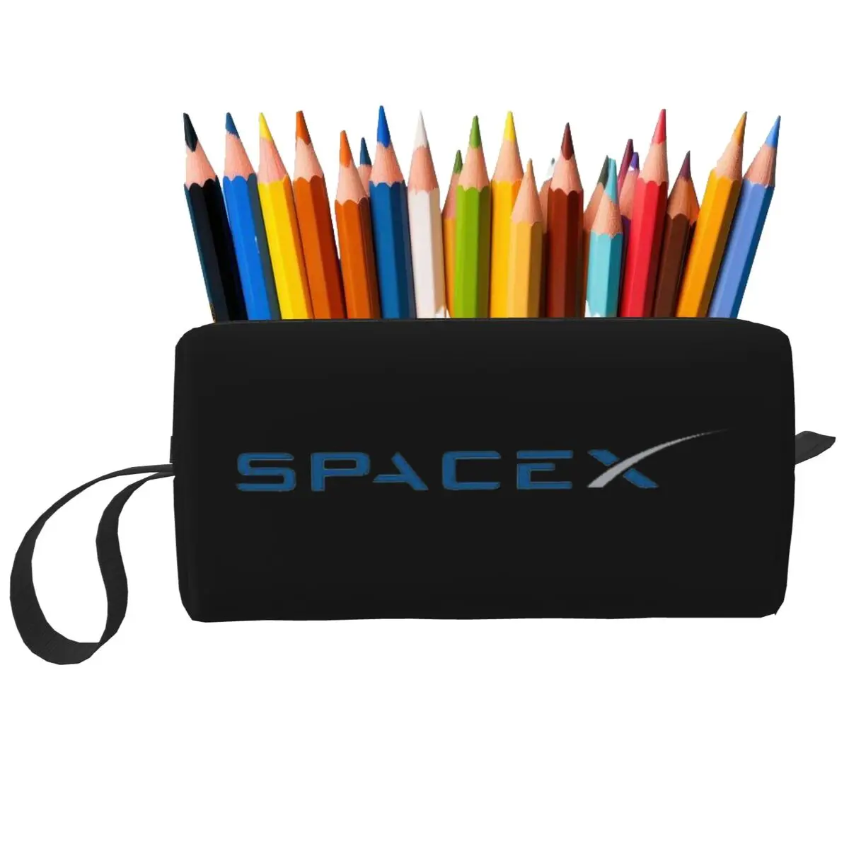Spacex Spacex 로고 연필 케이스 어린이용 펜 박스 연필 가방 문구 용품 여성 화장품 가방