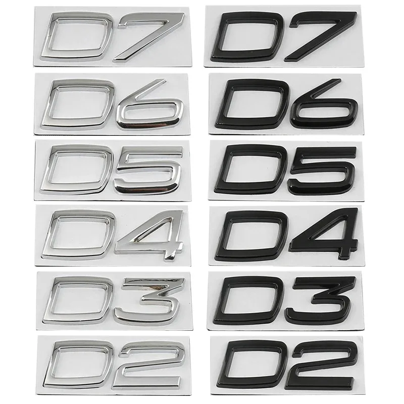 

Car Metal D2 D3 D4 D5 D6 D7 Letters Logo Trunk Emblem Badge Sticker For Volvo S40 S60 V40 V50 XC40 XC60 V70 V60 S90 C30 XC90 S80