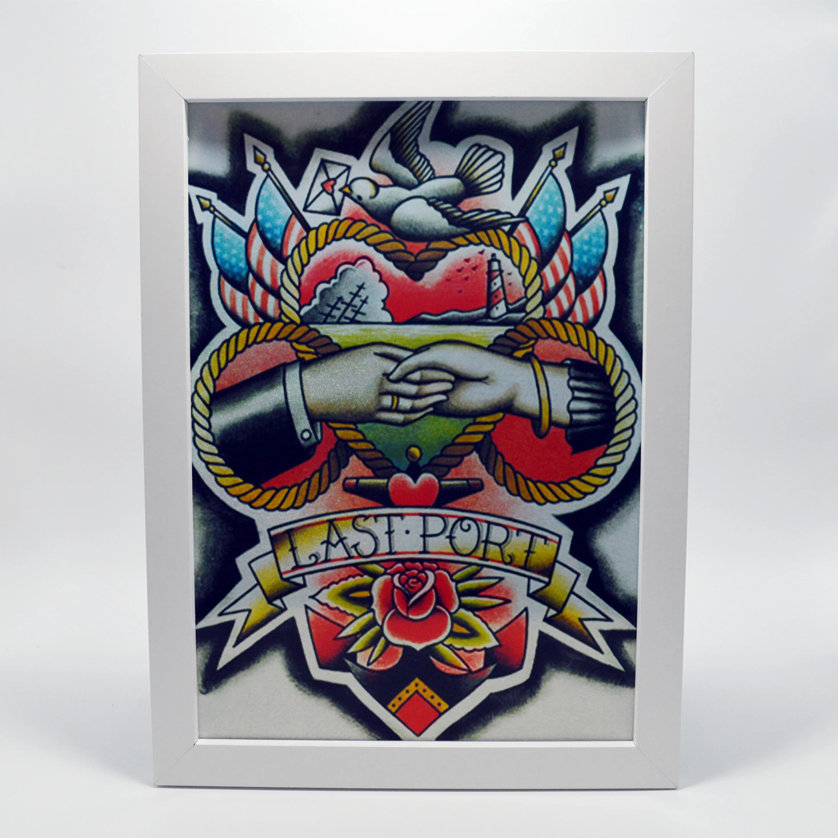 

LAST PORT Great Tattoo Art Poster Wall Chart - Stylish Room & Tattoo Studio Wall Decor Painting Holographic Vinyl Sticker Mural