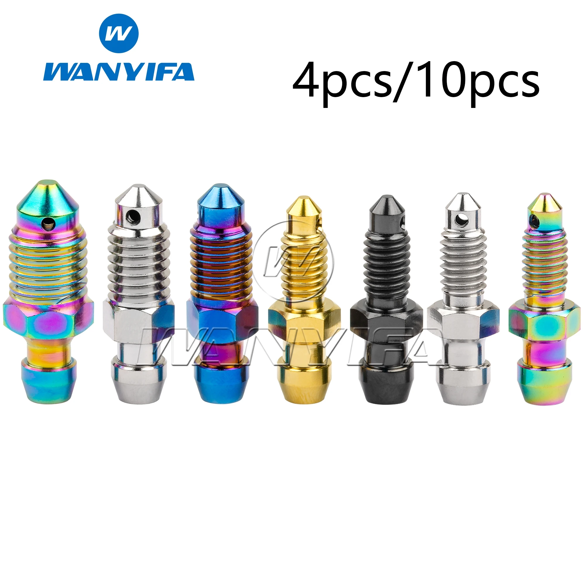 Wanyifa-parafuso de Titânio para Motocicleta Pinça de Freio Dreno de Óleo Parafusos de Deflação ti m6 m8 M10 P1.0 1.25 mm Pcs 10 Pcs