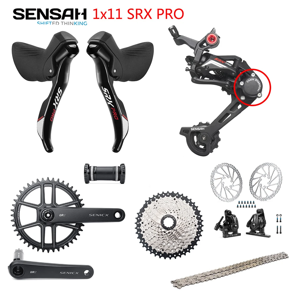Sensah Srx Pro 1x11 Speed, 11s Road Groupset, R/l Shifter + Rear