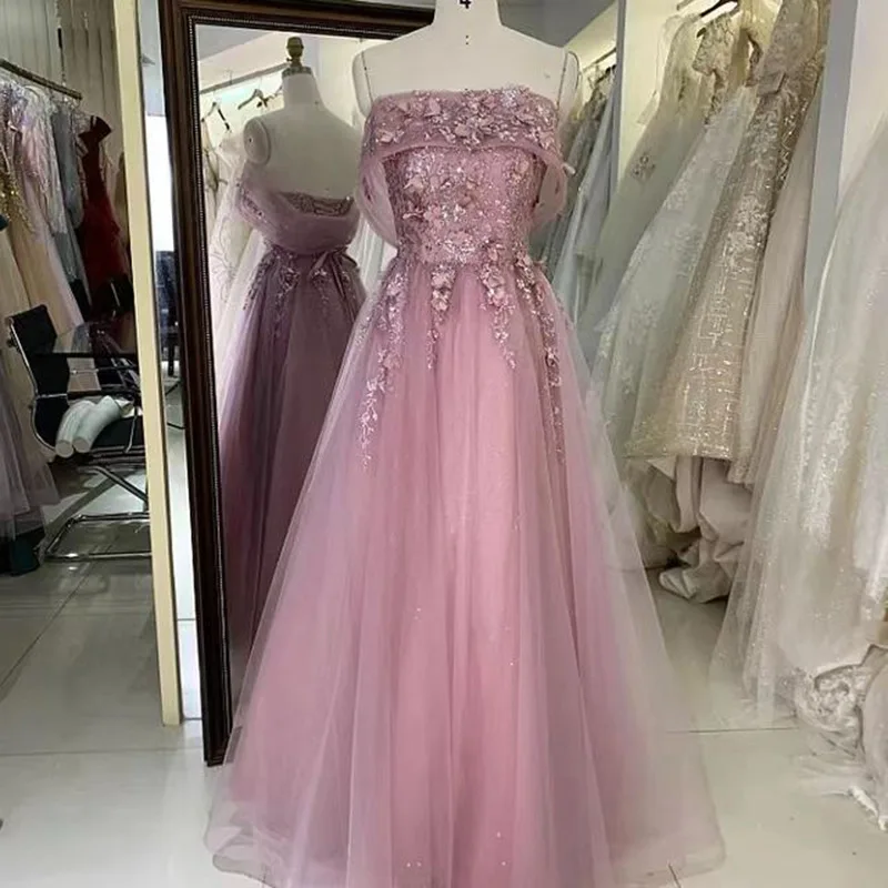 

Женское вечернее платье без бретелек Ashely Alsa, длинное платье с цветочной аппликацией, открытой спиной, для свадебной вечеринки, выпускного вечера