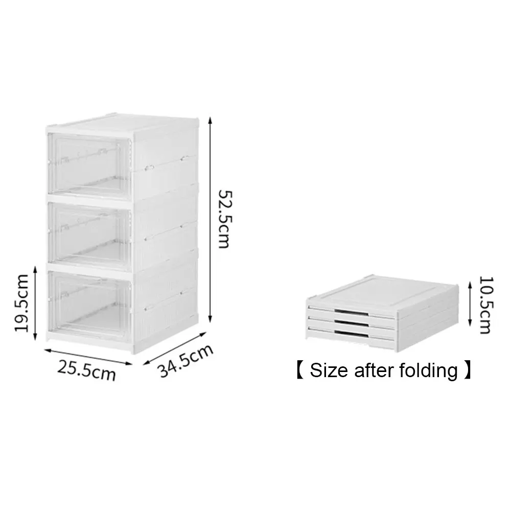 6-lagige, faltbare Kunststoff-Schuhbox, verdickte, transparente Sneaker-Aufbewahrungsbox, stapelbare Schuhbox, Schuh-Organizer, Schuhkarton – Detail 9