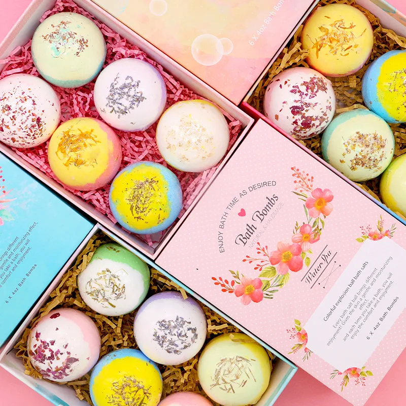 

6Pcs Bath Ball Set Essential Oil Bath Bombs For Moisturizing Relaxing Skin Fizzy Spa Aromatic Explosive Bath Ball