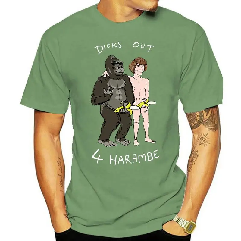 

Мужские и женские футболки с коротким рукавом evolution DICKS UOUT для HARAMBE интересный дизайн