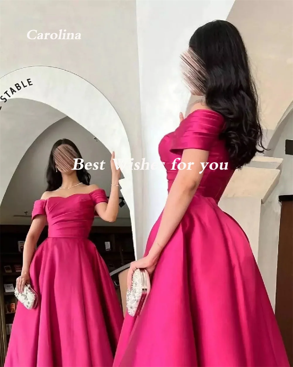 Рисунок 2 - Женское атласное платье с открытыми плечами