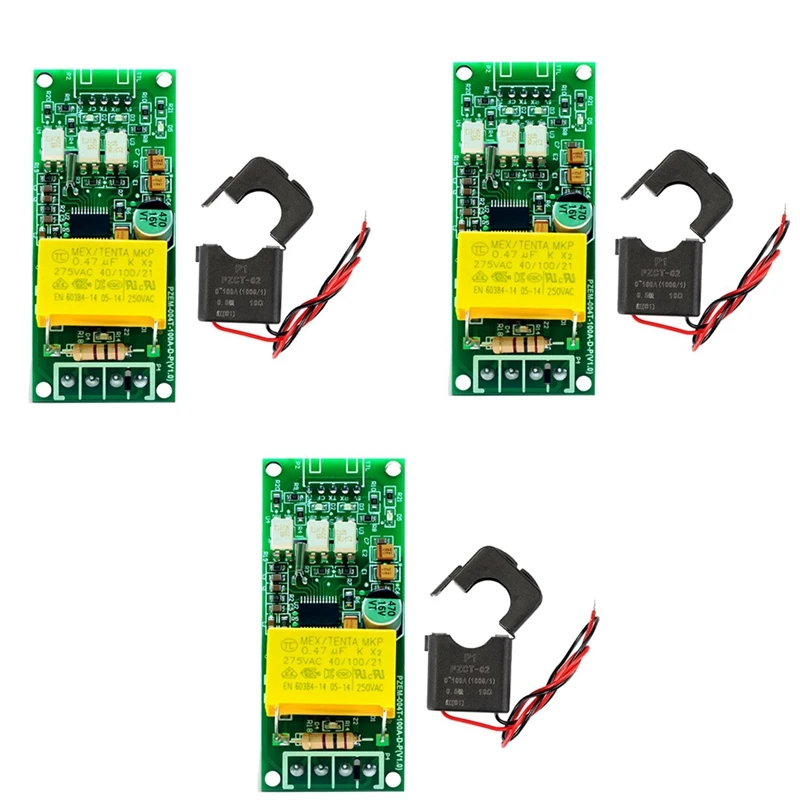 

3X 100A PZEM 004T 3.0 Version Wattmeter+Open CT Kwh Meter Volt Amp Current Test Module For Arduino TTL COM2/COM3/COM4