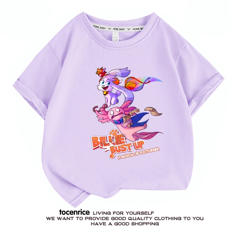 

2024 New Game Billie Bust Up Billie T-shirt Casual Kids Short Sleeve Baby Boy T-Shirt Tops Tee Summer O-neck T-Shirt for Childs