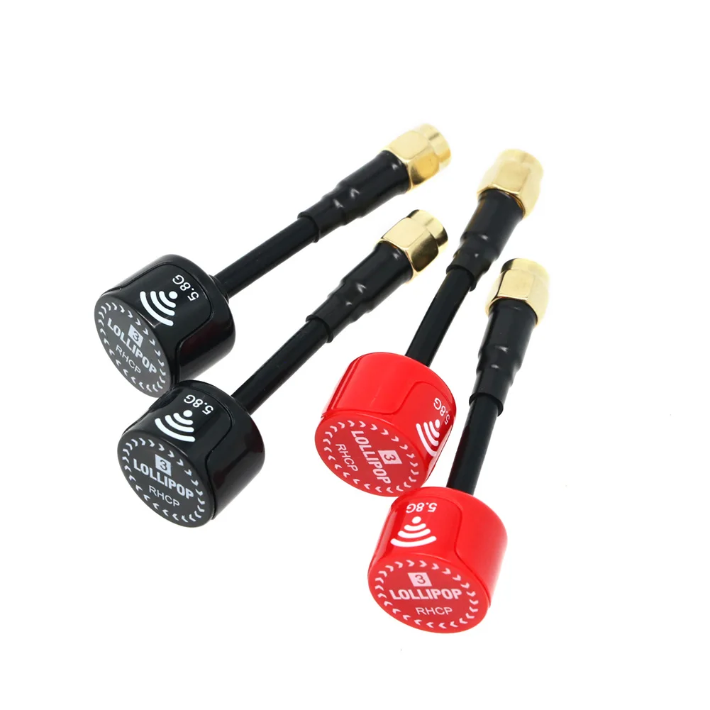 Lot de 2 antennes FPV RPSMA SMA courte et longue, côte à côte.