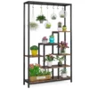 tribesigns 5 tiers tall indoor plant stand 70.9 inches large metal plant shelf with 10 pc s hanging hooks for garden