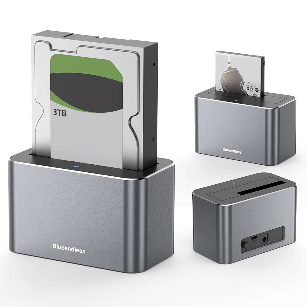 Hard Drive Dock SATA External Hard Drive Station 5Gbps 2.5 3.5 Inch SATA HDD SSD Reader Support Up To 20TB USB External Disk Box