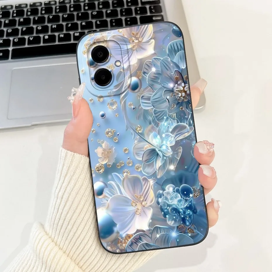 Beautiful Floral Phone Case - Soft Silicone Shockproof Cover with Bumpers