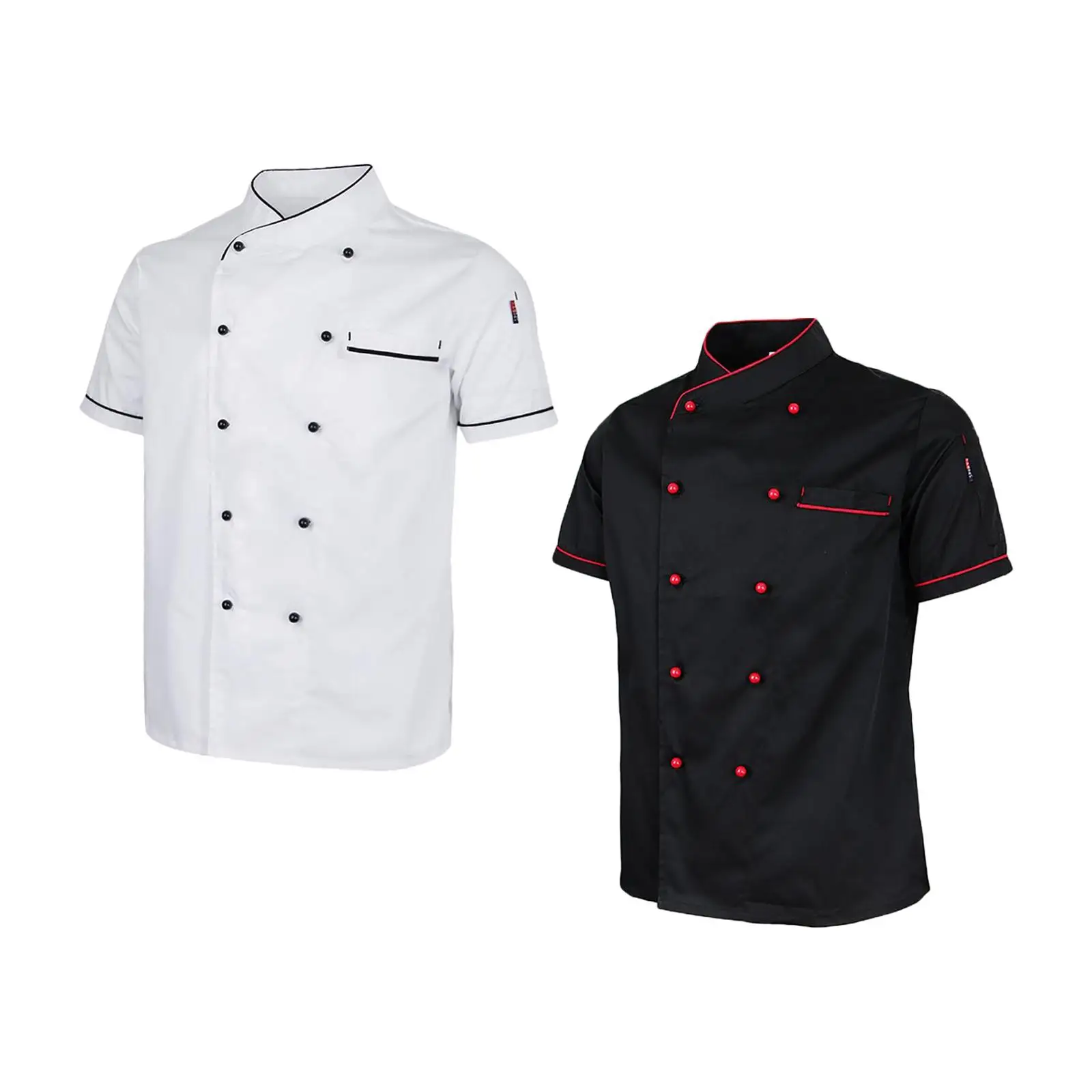 Unisex Chef Jacket Food Service Short Sleeve Breathable Executive Uniform Clothes Chef Coat for Catering Waiter Hotel Restaurant