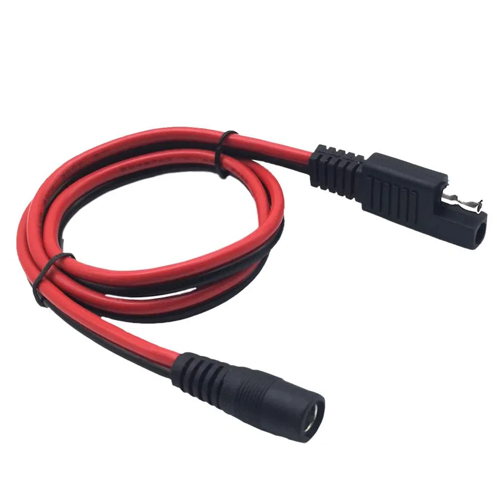 60cm/2Ft 14AWG SAE Plug to DC 5.5x2.1mm Female Converter Adapter Cable for Car Motorcycles RV Solar Panels Portable Battery etc. terminal connector extension cable cigarette lighter adapter cable