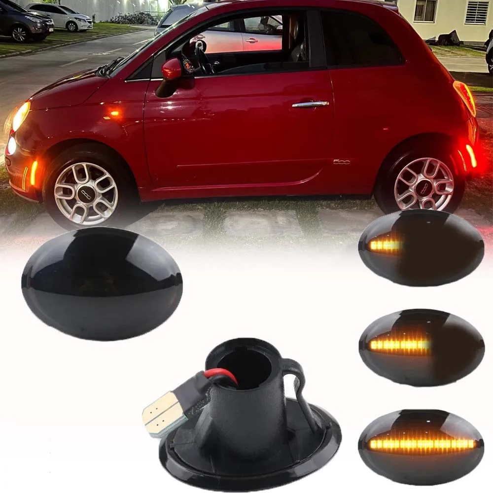 Indicatore Di Direzione Laterale Dinamico A Led Lampeggiante Sequenziale Per Fiat 500 500C 500L Per Abarth 500 595 695 Luce A Led Dinamica