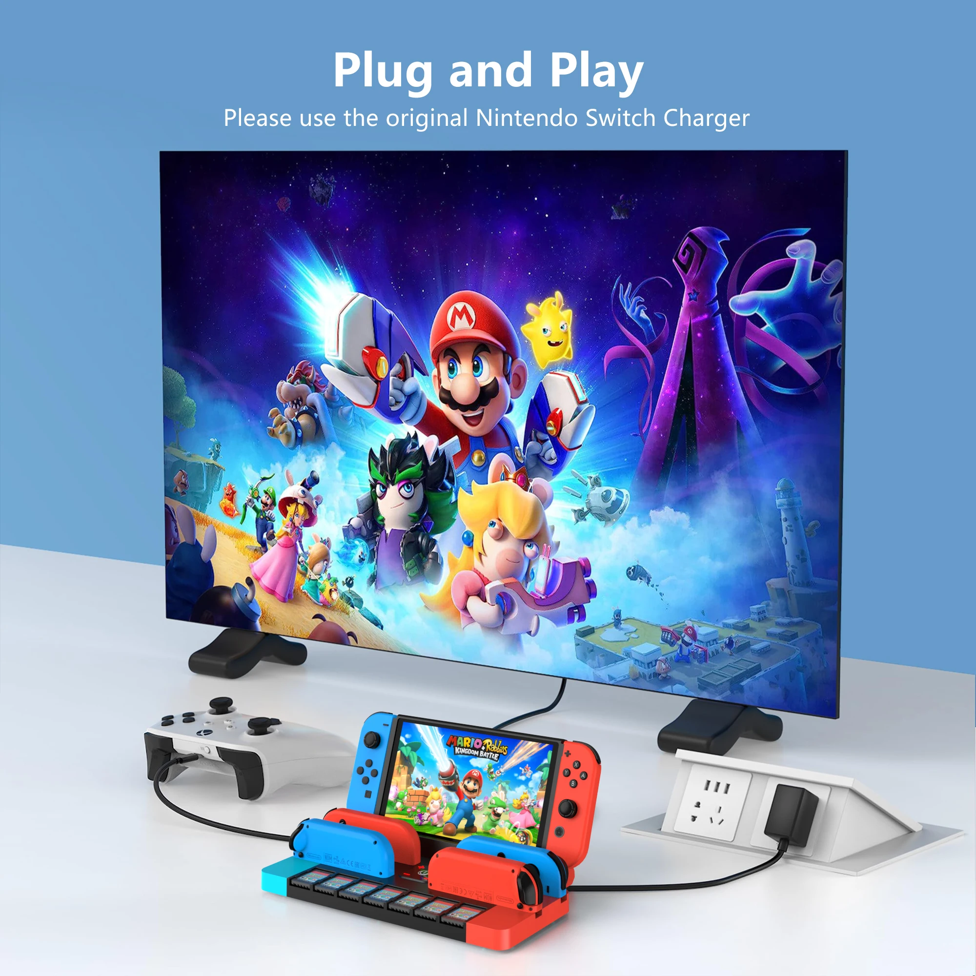 닌텐도 스위치용 스위치 도크, OLED TV 어댑터 스위치 도킹 스테이션, HDMI USB 3.0 포트, 조이콘 충전 및 게임 카드 슬롯