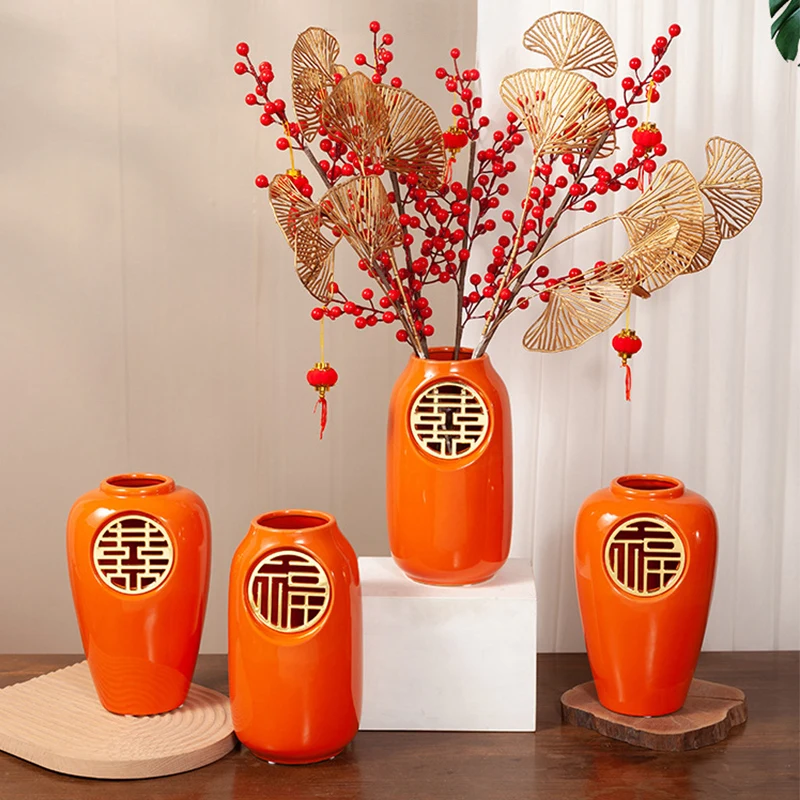 

Ceramics & Pottery Decorations Living Room Decor Aesthetic Ceramic Vase for Dried Flowers Flower Pots and Planters Chinese Style