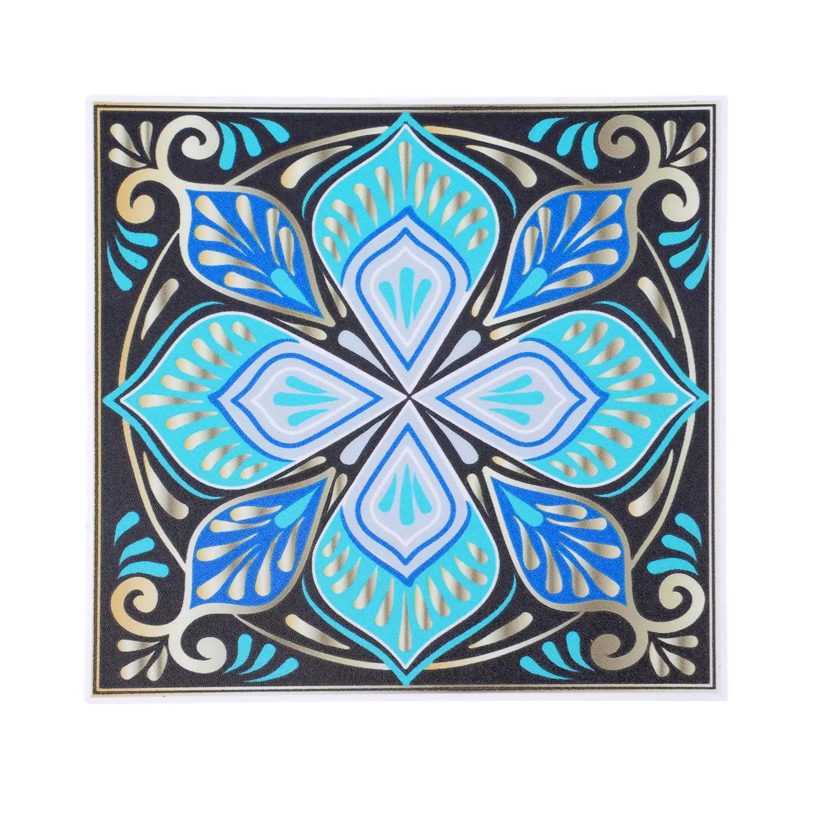 Wall Stickers Self Adhesive Stickers Decorative Tile Stickers 10pc Wall Sticker Dreamlike Blue Mandala Style Strips Tile Transfers Covers Waterproof For Kitchen Bathroom Peel Stick Art Mural