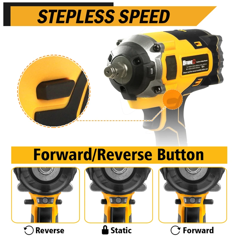 2000N.M Brushless Electric Impact Wrench 1/2 inch Cordless Rechargeable High Torque Hand Drill Power Tool For Makita 18V Battery 5