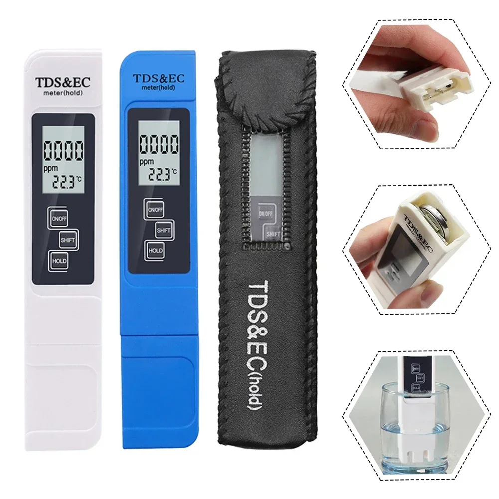 Salt Water Pool Fish Pond Test Digital LCD Salinity Temp Tester Meter Pen Auto-off Function Home Triple Water Quality Testing