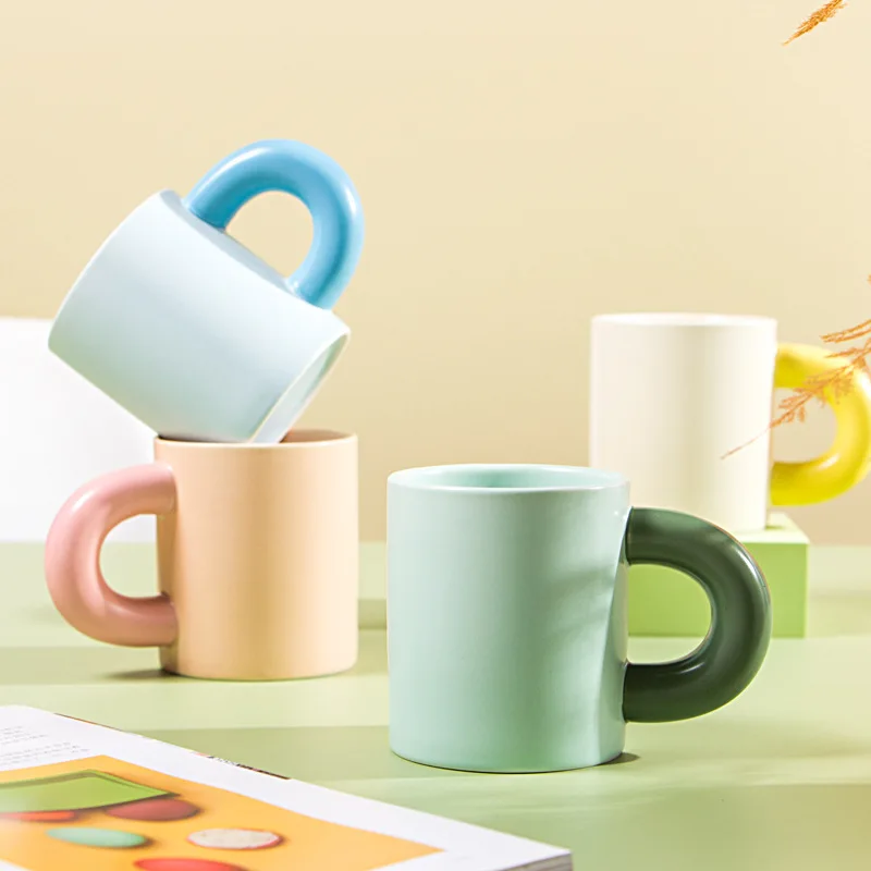 

Handle mug wedding big ear coffee cup ins style small and fresh companion gift small gift