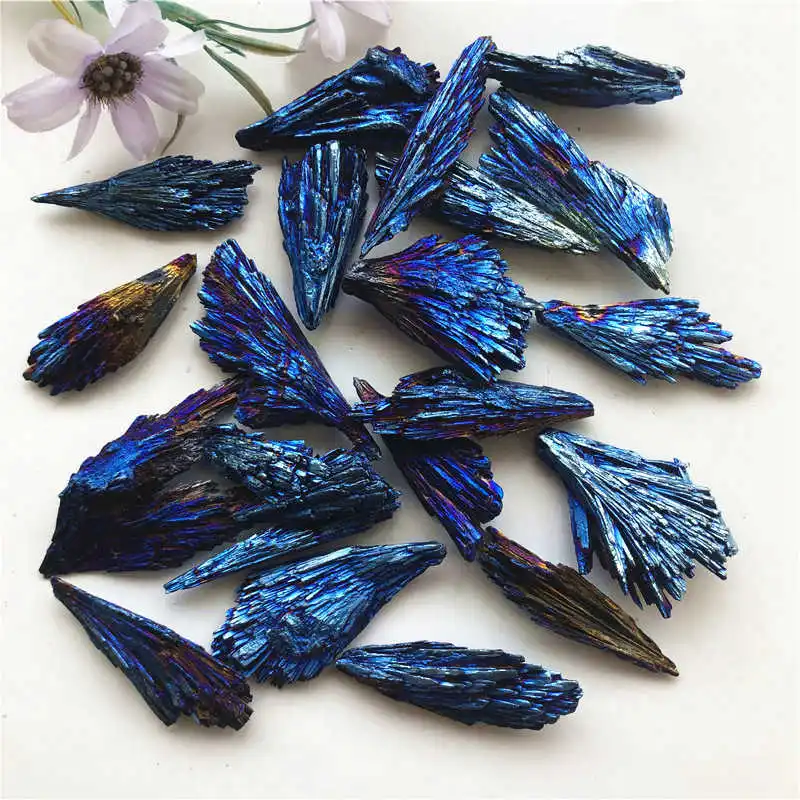 5-10g Raw Natural Rainbow Kyanite Titanium Quartz Crystal Cluster VUG Peacock Feather Mineral Specimen Healing Stone Home Decor 2