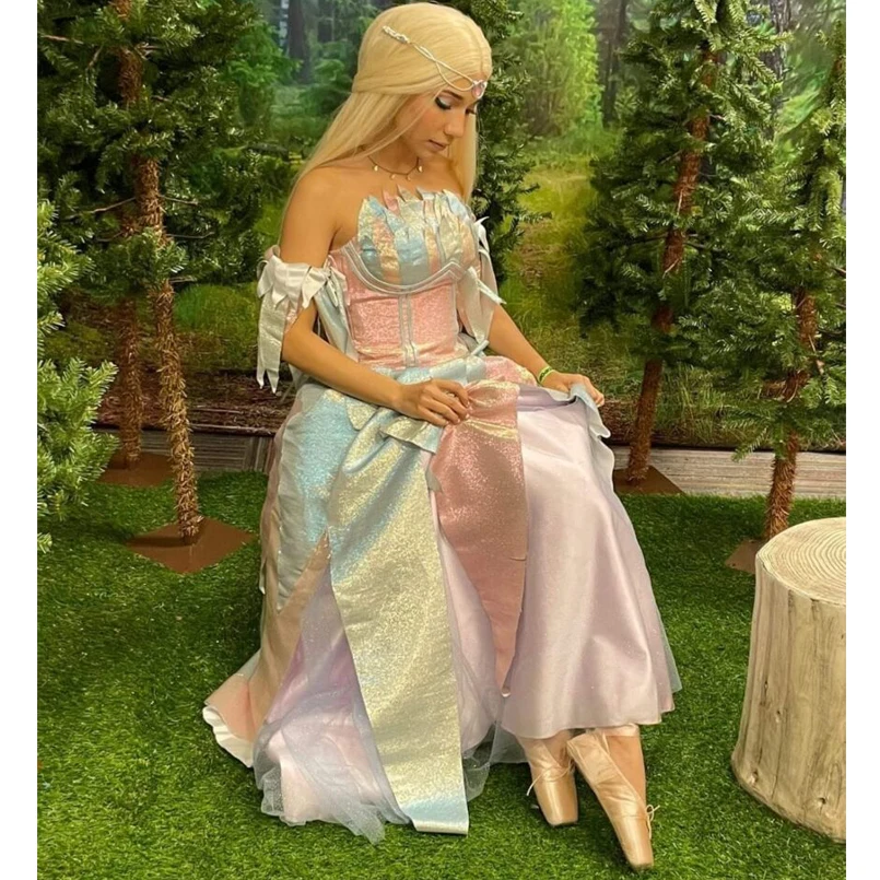 

Halloween Costume Princess Swan Cosplay Dress Adult Women Stage Performance Outfit Fancy Ball Gown Customizable