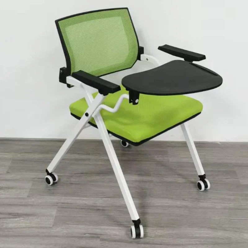 Folding training chair conference chair with table board with pulley student lecture mesh office training training chair writing board armrest mesh cloth folding wheel office chair student class enterprise training conference meeting