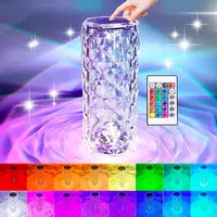 Rechargeable 16 Colors RGB Rose LED Night Light Color Changing Crystal Touch Table Lamp For Bedroom Nightstand Christmas Decor 1