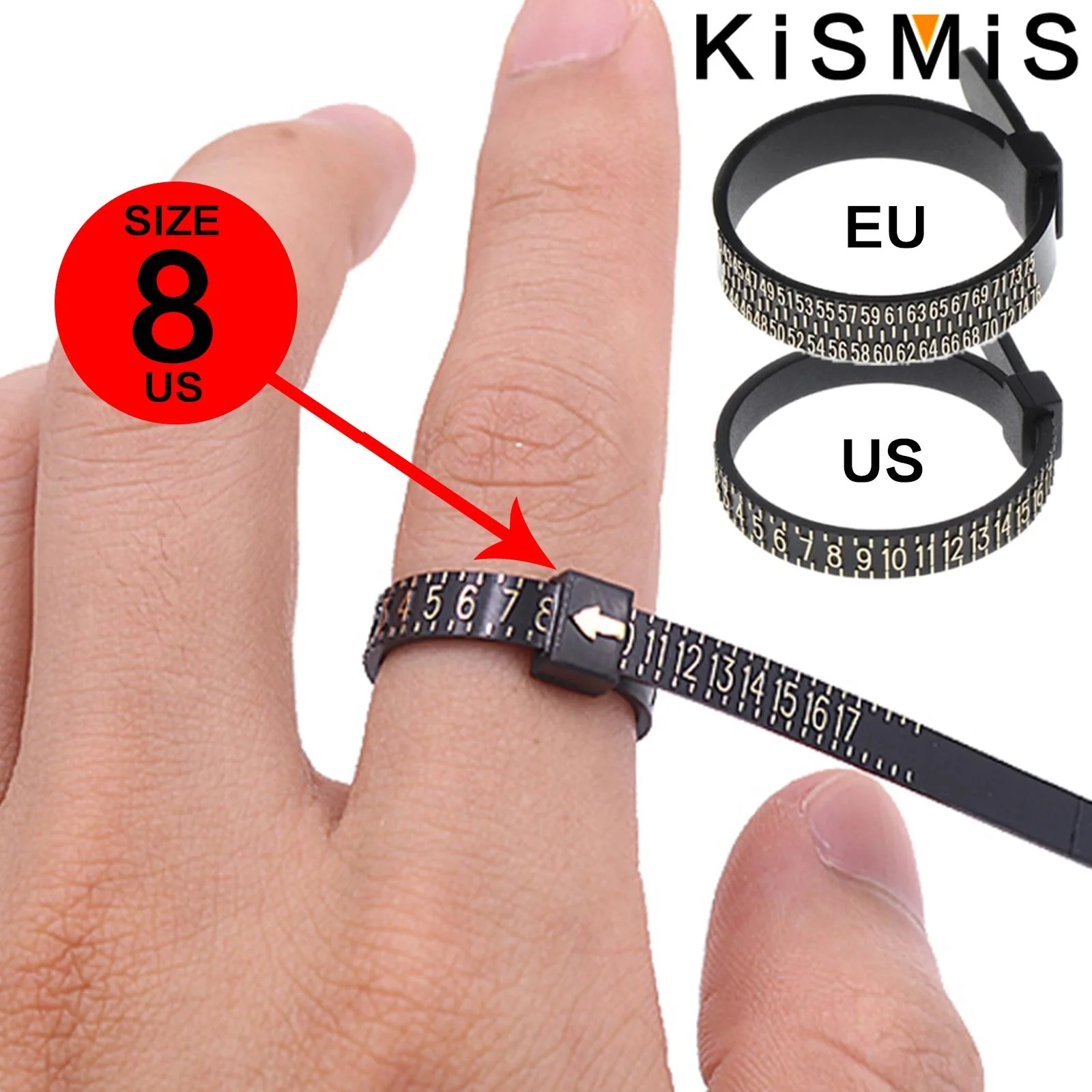 Wedding ring band sizer 1pc US/EU sizes white/black genuine tester finger gauge jewelry tool