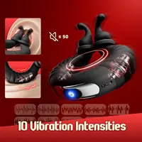 App-gesteuerter vibrierender Penisring aus Silikon, Penisring-Vibrator, 10 Vibrationsmuster mit Ringverschluss, Sexspielzeug für Erwachsene für Männer 3