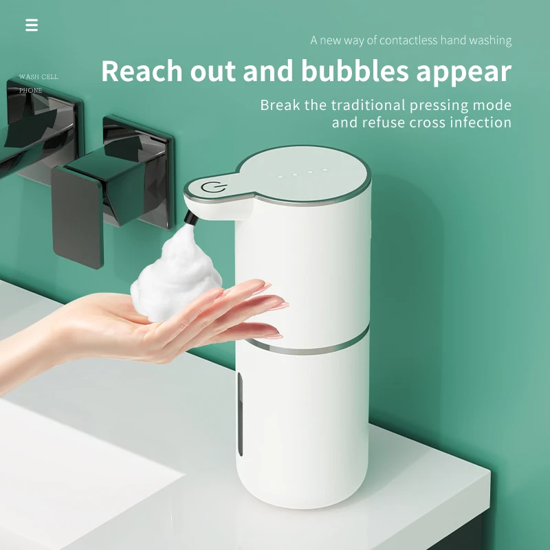 HOMEFISH Electric Soap Dispenser 380ml Automatic Foam Induction Hand Washing Liquid Dispenser Rechargeable Foam Machine
