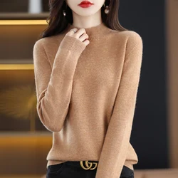 Luxurious Cashmere Women's Pullover - 100% Merino Wool Winter Knit Sweater - XXL (Golden Camel)