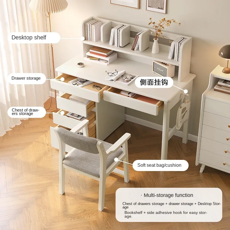 Desk, bookshelf, integrated household desktop computer desk, modern and simple bedroom,