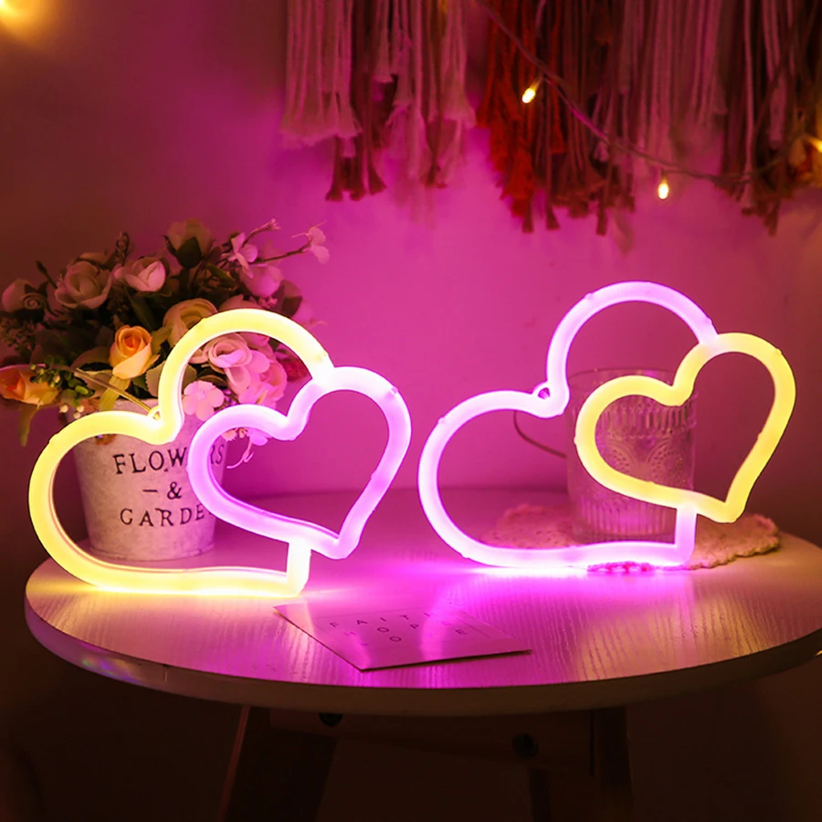 LED Neon Lights Sign Child Room Shop Decoration Night Lamp Heart Fire Gamepad Ghost BOO Modeling Logo Wall Party Custom