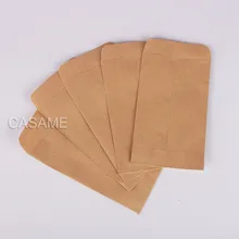 6x10cm 공예 쿠키 가방 100pc 크래프트 종이 봉투 미니 봉투 선물 가방 사탕 가방 스낵 베이킹 패키지 용품 선물 포장 접착제