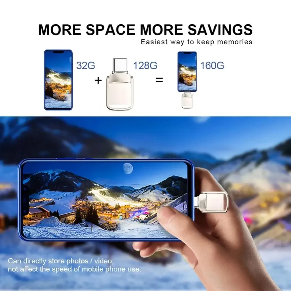 오리지널 타입 C 펜드라이브 512GB 256GB 고속 USB 3.0 플래시 드라이브 OTG U 디스크 메모리 스틱 128GB 휴대폰 PC 저장 장치용